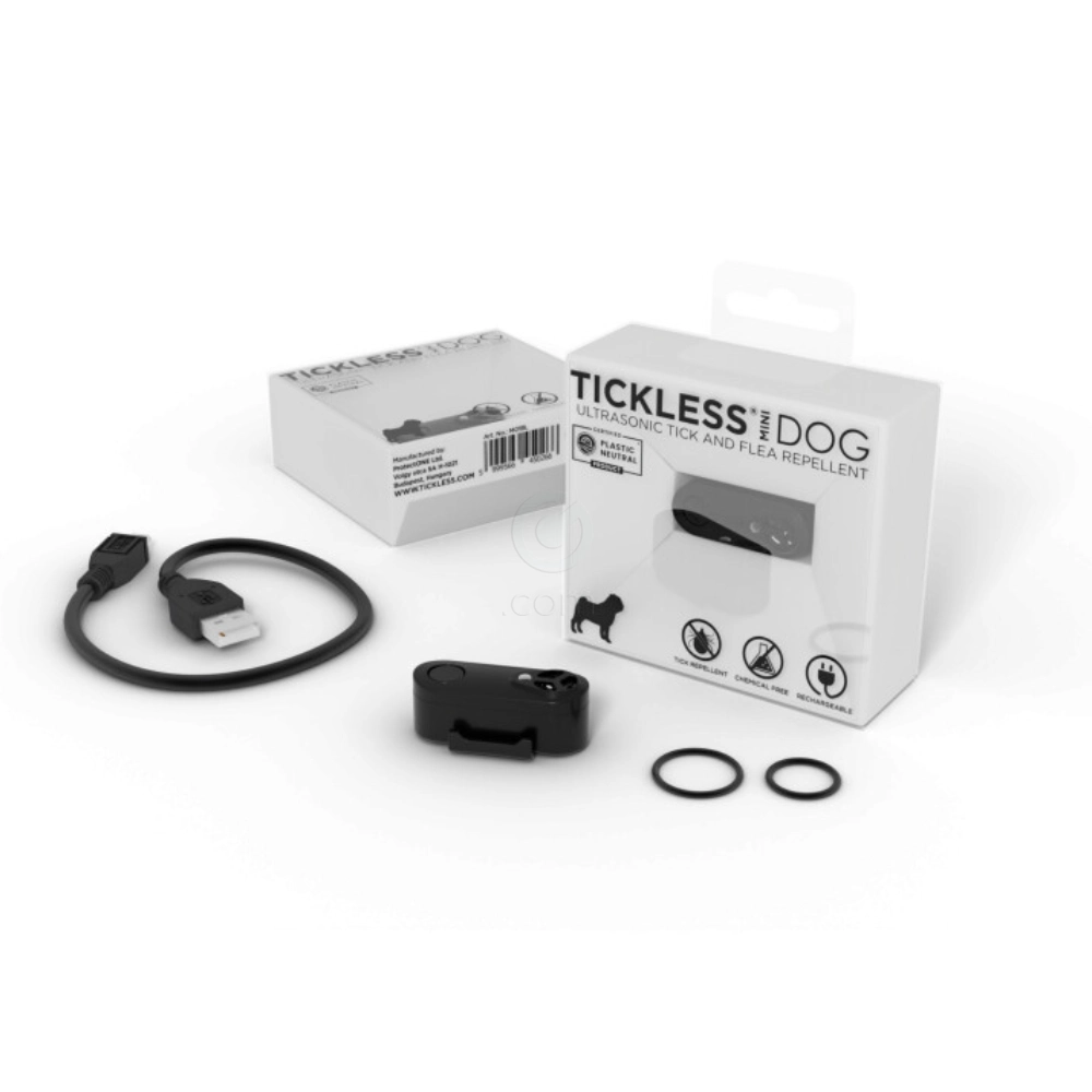 Tickless MINI, ultrazvočni odganjalec klopov in bolh za pse vseh velikosti in mačke - Črn (1 naprava)